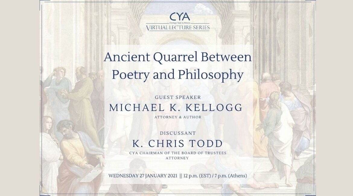 CYA Virtual Lecture Series: The Ancient Quarrel Between Philosophy and Poetry blog featured images