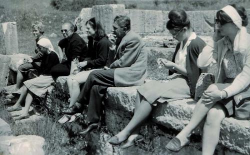 At Dodona in 1964. Henry [Immerwahr] spoke… From Mr.s Phyl’s notes on the school’s trip to northern Greece. From left to right: Emily de Rham, Leslie Sharp, Jane Hill