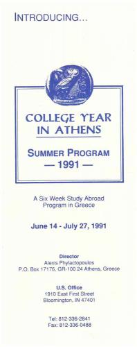 Leaflet for the Summer Program of 1991