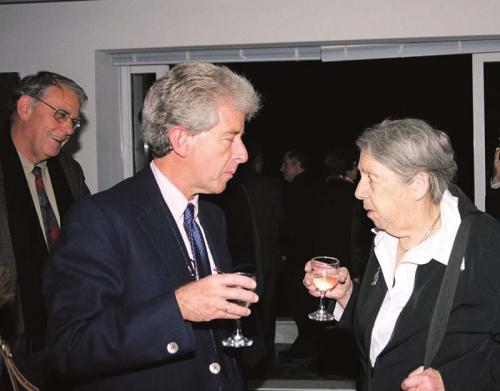 Judith Binder with Steve Diamant at the inauguration of the third floor of CYAs Academic Center at 5 Plateia Stadiou on December 2, 2003