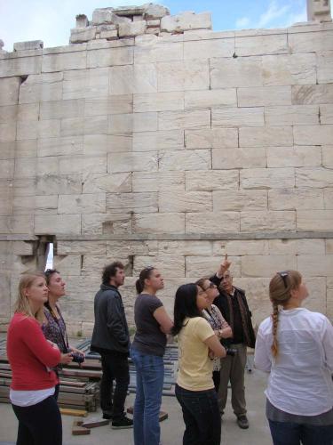 Prof. Tanoulas with his students at the Acropolis, Fall 2007