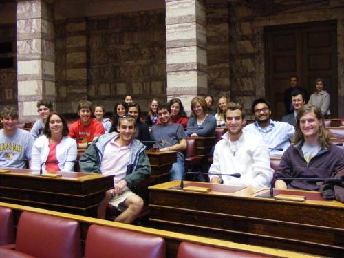 CYA students at the Greek Parliament, Fall 2008