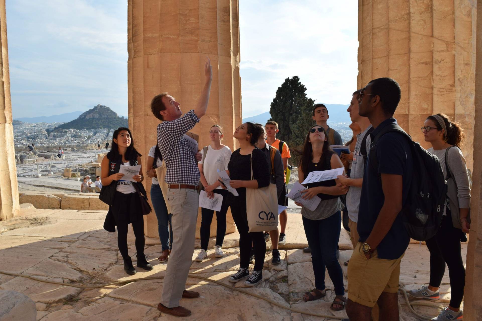 At the Intersection of Past and Future 2. Students of the Topography of Athens class get the rare opportunity to visit the inside of the Parthenon which is closed for the public scaled